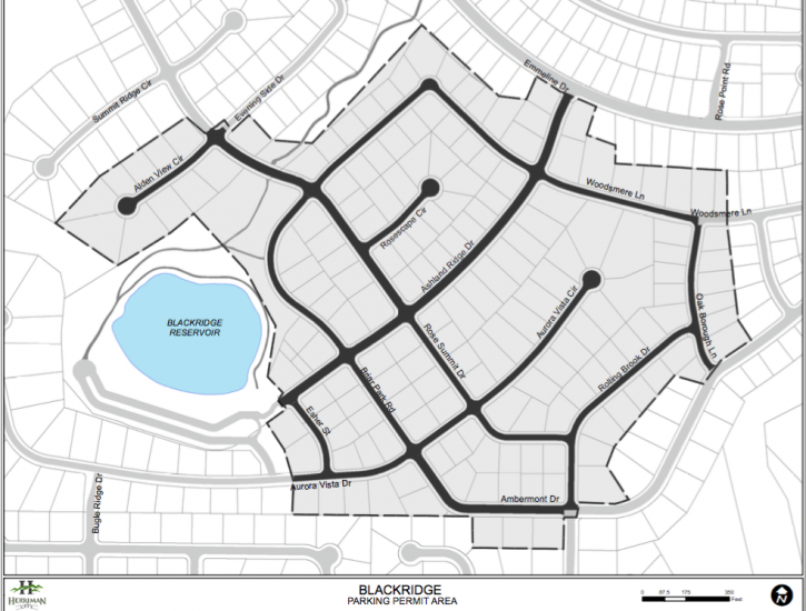 Blackridge Reservoir parking permit map