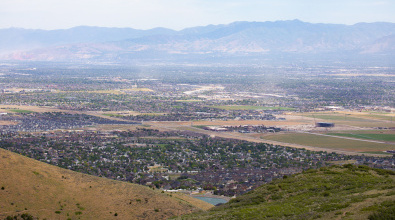 A view of the Salt Lake Valley looking northeastward from the Herriman Hills